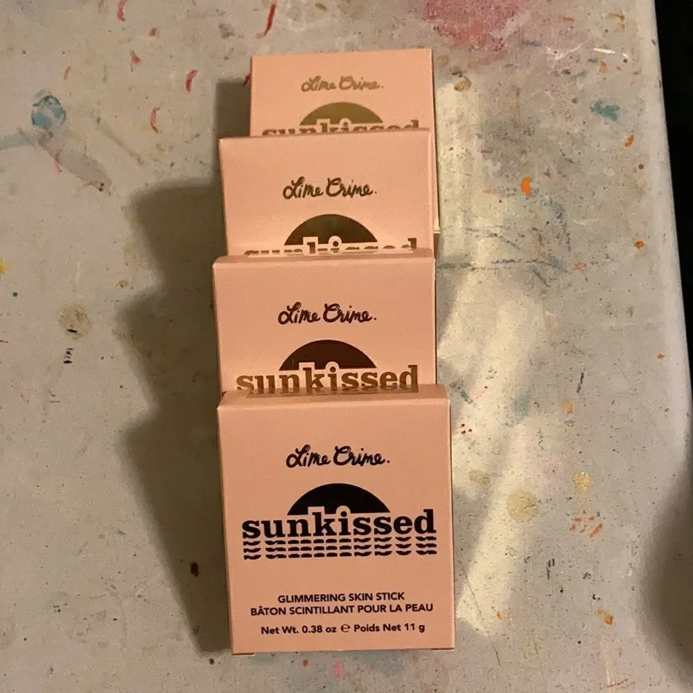 Lime Crime Sunkist Glimmering Skin Sticks 1 LEFT-Wavy (lavender pink)